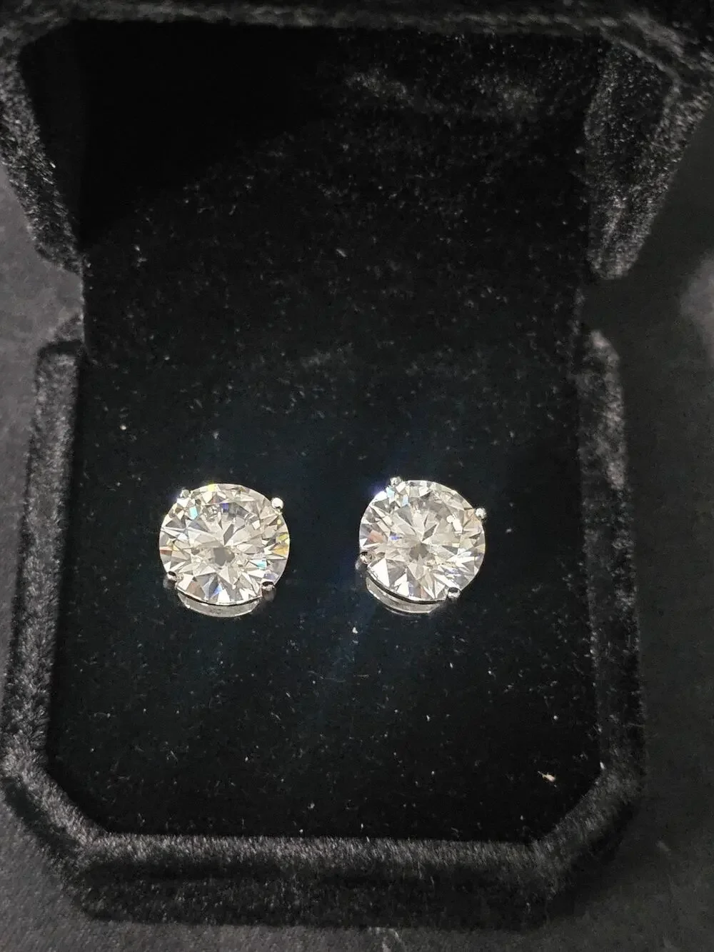 10mm (8 carat) Moissanite S VVS Cut Stud Earrings 925 Sterling Silver
